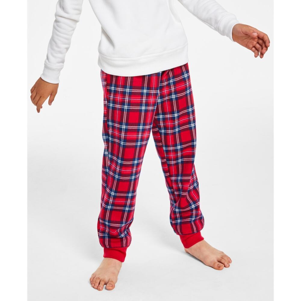 Charter Club Kids Jogger Pants Cardinal Holiday Plaid NWT Boy Girl Size 4-5